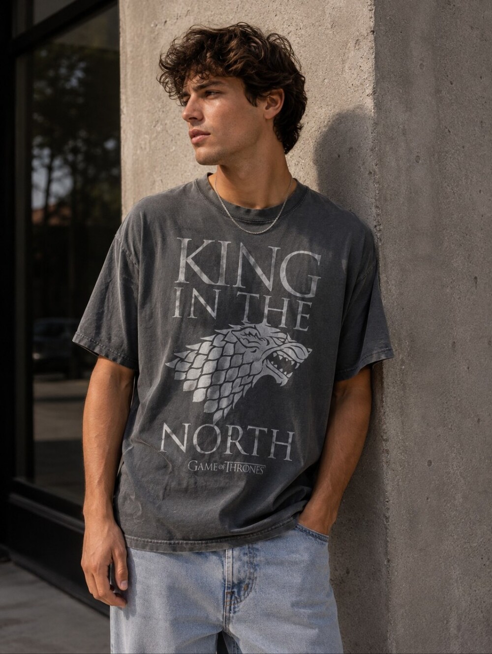 Game of Thrones 'King in the North' Short Sleeve T-Shirt - Gray